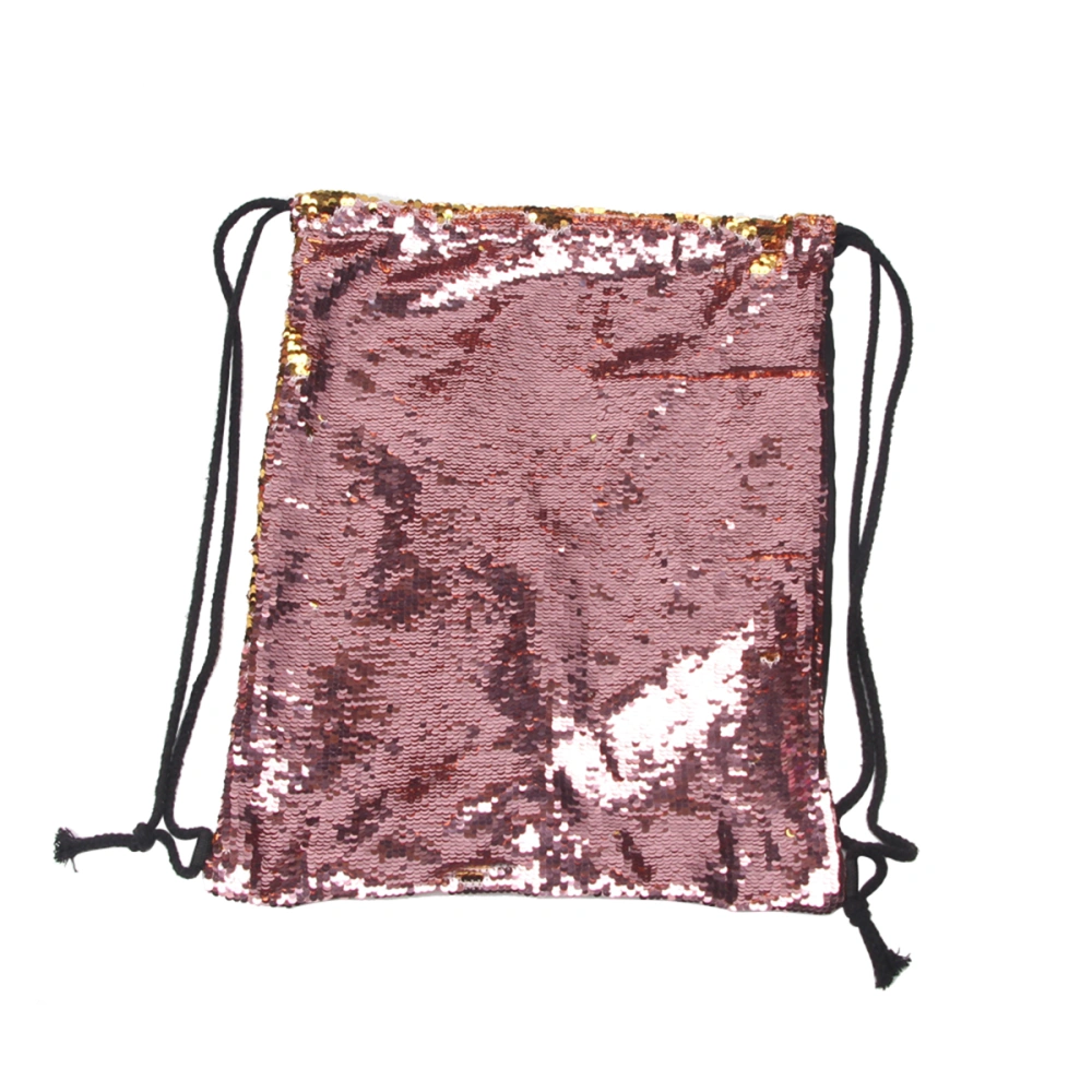 Sequin Drawstring Backpack Dance Bag (Pink)