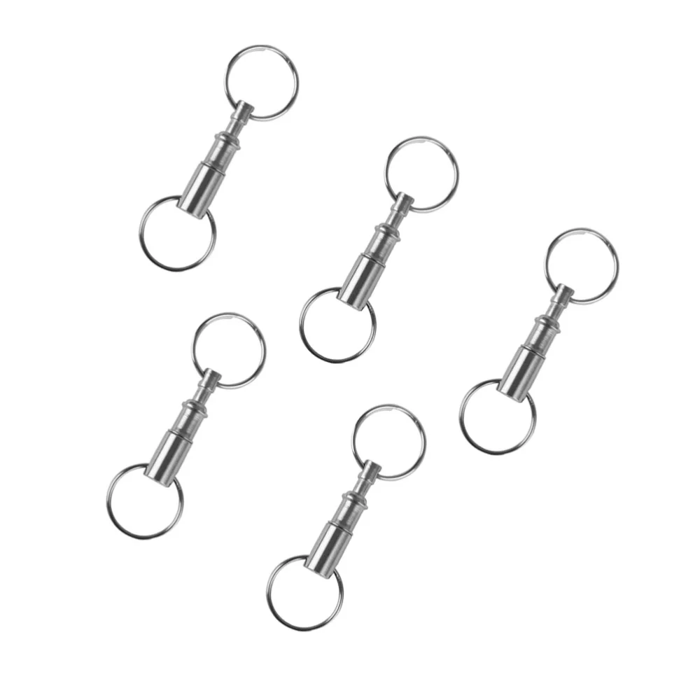 5Pcs Iron Double Detachable Keychain Removable Double Keychains Double Keychain Rotating Ring keychain