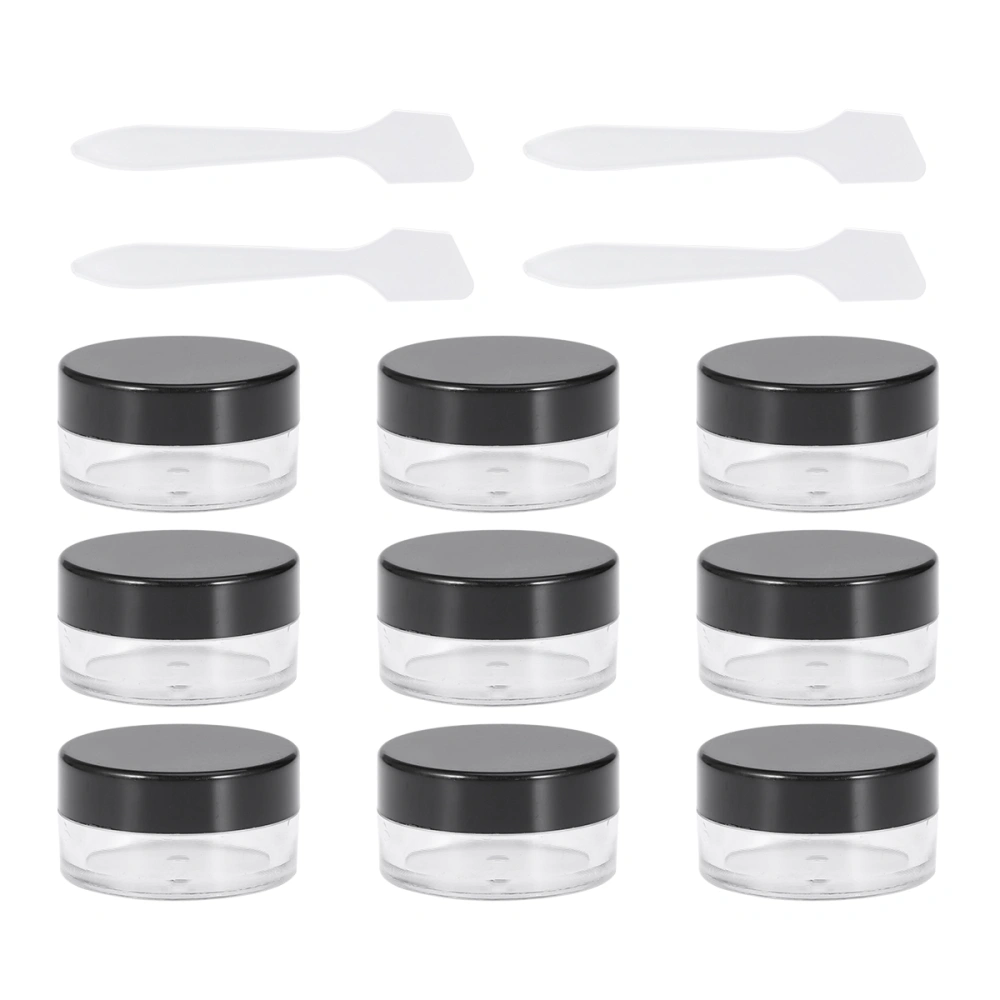 20 Pcs 5g Round Cream Box Cream Bottle Cosmetic Separated Bottle Empty Travel Bottle and 4 Pcs Swab (Black)