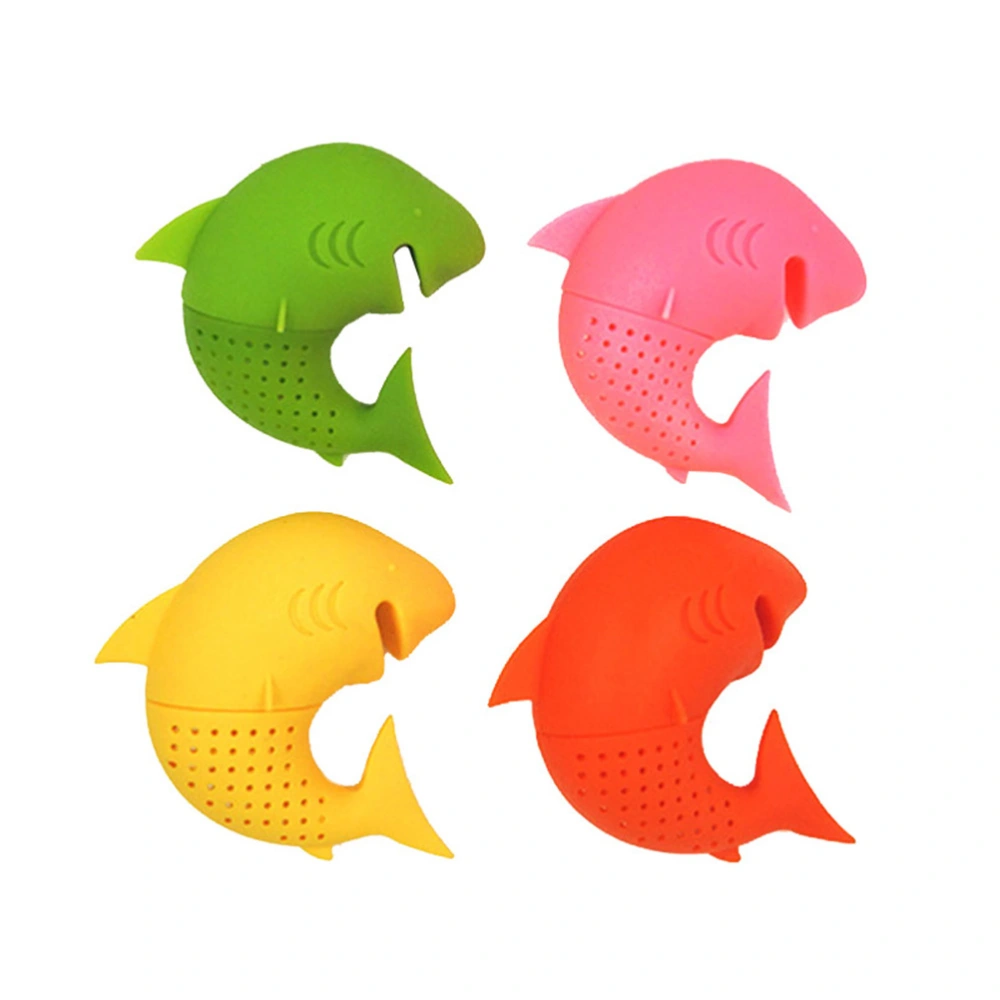 Shark Tea Infuser Reusable Loose Leaf Tea Strainer Filter Diffuser Silicone Kitchen Tools Gadgets (Random Color)