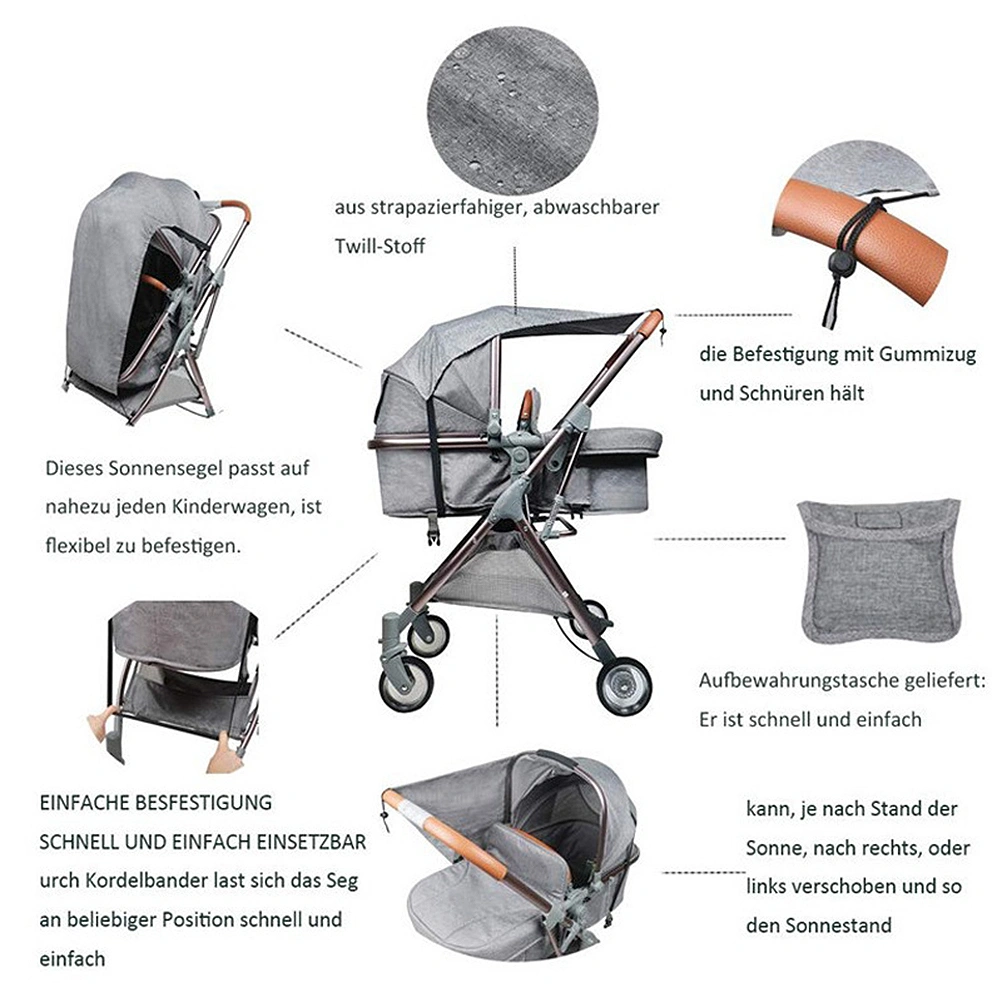 1PC Stroller Shading Cover UV Protetcive Cloth Multi-use Sunshading Cover Baby Nursing Accessory (Light Grey)