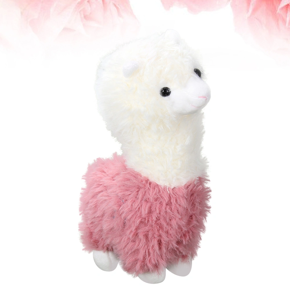 Adorable Stuffed Pillow Alpaca Shape Toys Stuffed Chic Alpaca Doll Toys for Home (Pink, 38cm)