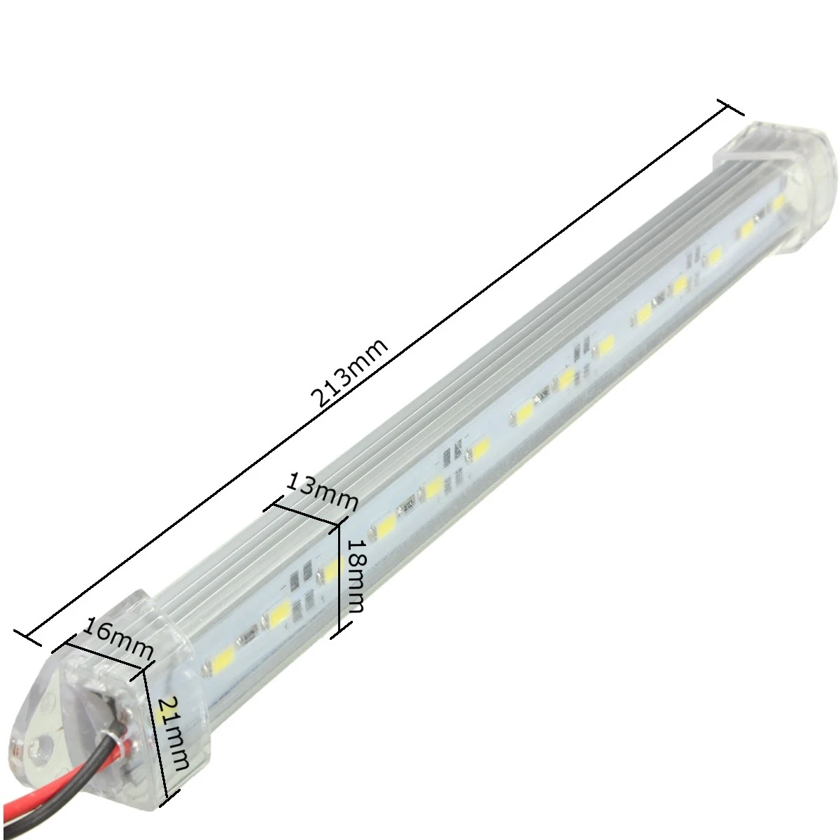 2pcs 12V 15 LED White Car Interior LED Light Strip Bar Lamp for Van Bus Caravan Lorry Camper Boat