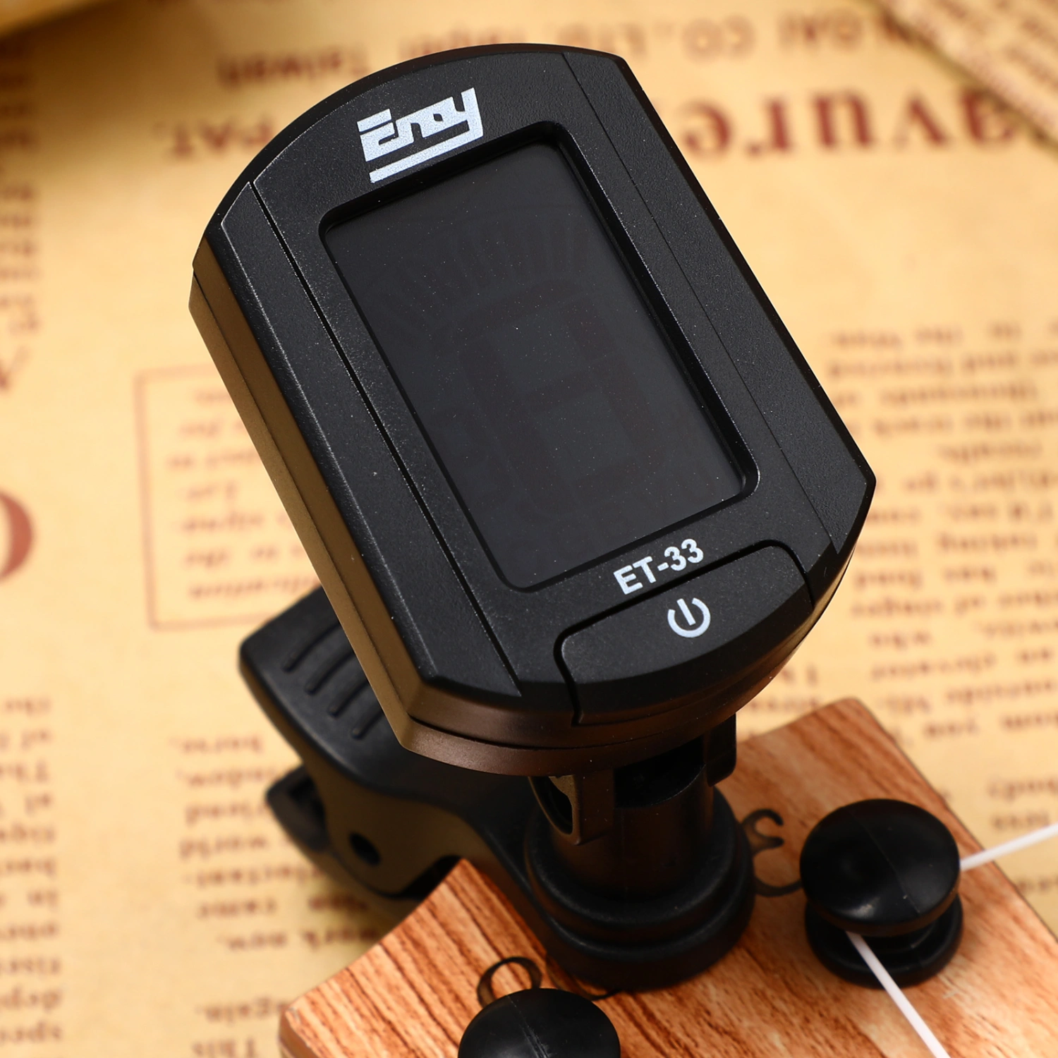 TINKSKY ENO ET-33 Mini Clip-on Digital LCD Chromatic Guitar Bass Violin Ukulele Chromatic Tuner (Black)