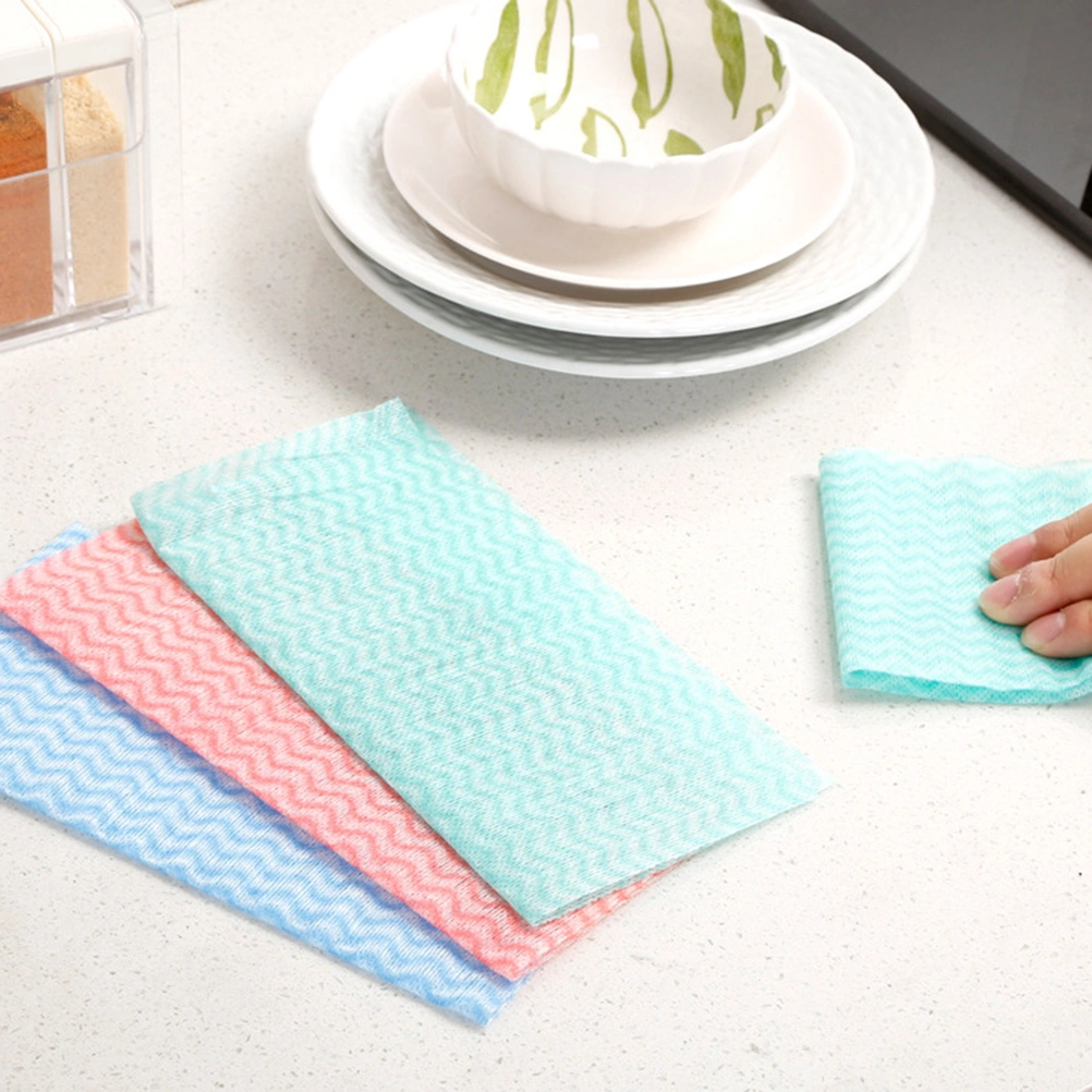 80pcs/1 Box Disposable Cleaning Towels Dish Cloth Dish Towels Handy Cleaning Wipes(Random Color)