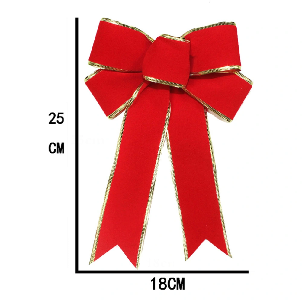 25cm Christmas Ribbon Decorations Christmas Tree Bowknot Accessories Ornaments (Red)