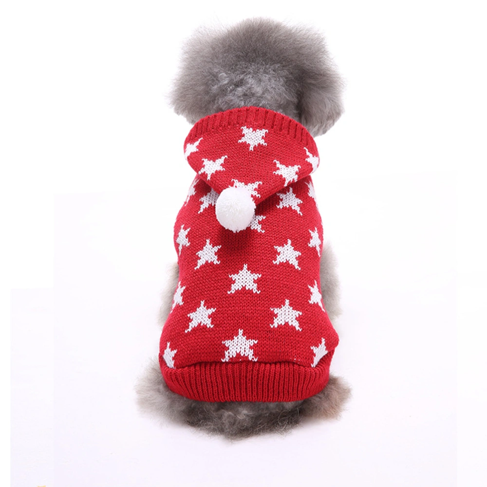 Pet Dog Sweater Christmas Pet Clothes Winter Dog Coat Warm Dog Costume Pet Garment for Dog Pet Size L Red