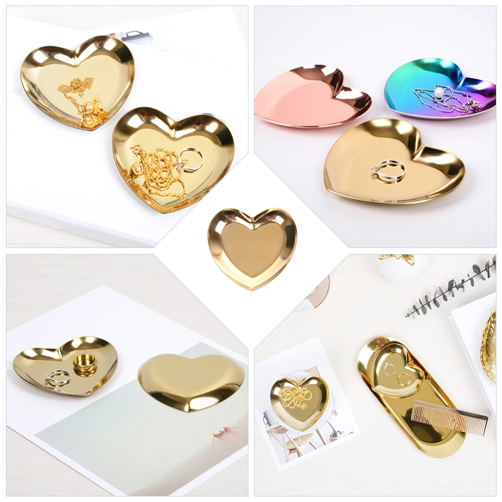 Heart Shape Jewelry Display Decorative Necklace Tray Stainless Steel Necklace Tray