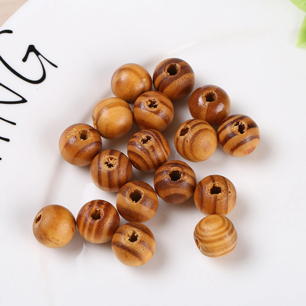 300 Pcs 6mm Natural Patterned Pine Wood Beads Clothes Decoration Bead Handicrafts DIY Jewelry Making Accessories