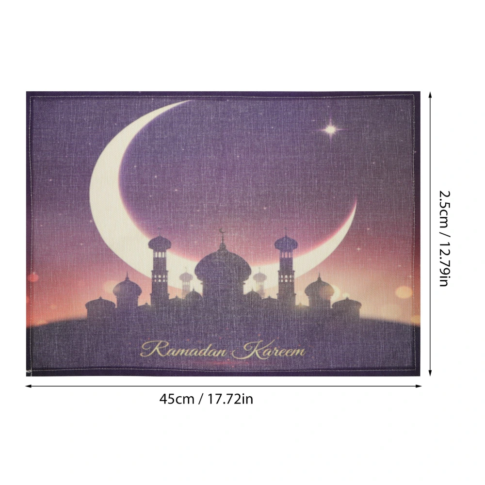 2pcs Ramadan Placemat Creative Printing Table Mat Insulation Tableware Pad