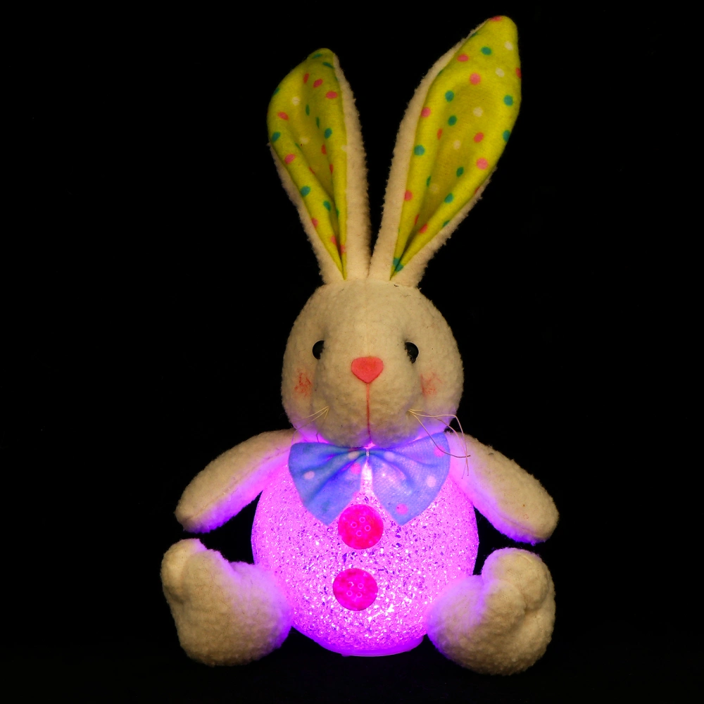 1pc Easter Night Light Bunny Doll Toys Easter Rabbit Doll Ornament Luminous Doll