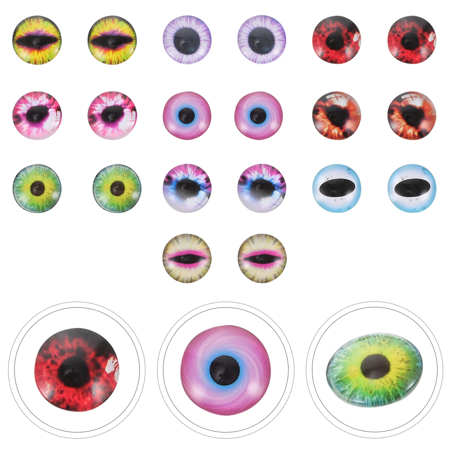20pcs Doll Glass DIY Jewelry Making Patches Art Craft Cabochons Accessories