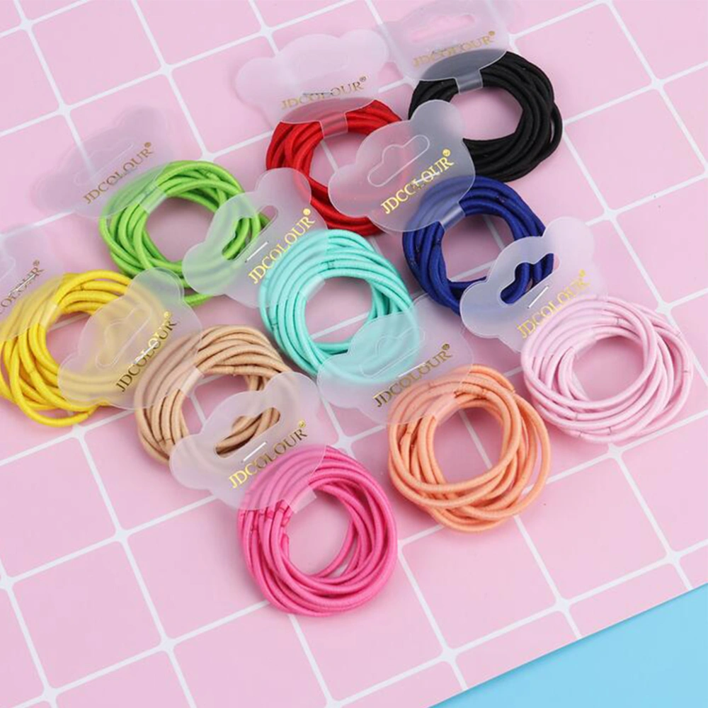 120PCS Children's Hair Accessories High Elastic Rubber Band Hair Ring Hair Rope Ponytail Holders for Women Girls (Yellow + Green + Blue + Purple + Pink + Rose Red)