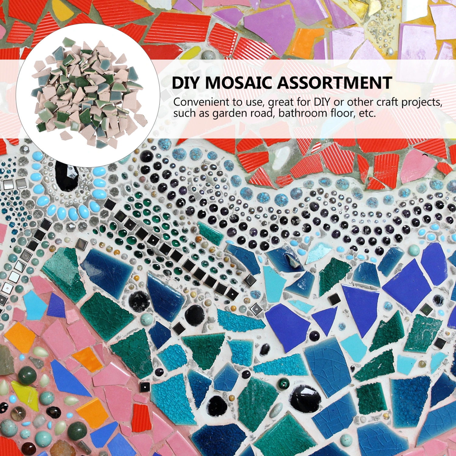 200g Colorful DIY Mosaic Tiles Pretty Ceramic Mosaic Tiles Delicate Mosaic Tiles