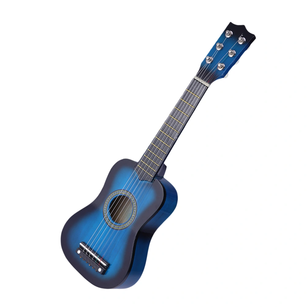 23 Inch Wooden Guitar Toy Interesting Musical Instrument Toy Educational Playthings for Children Kids (Blue, Random Style of Handle)