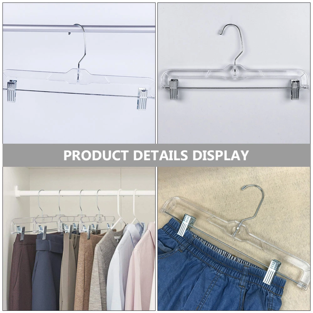 10pcs Skirt Hanger Pants Hanger Clothes Hanger Display Skirt Hanger With Clip