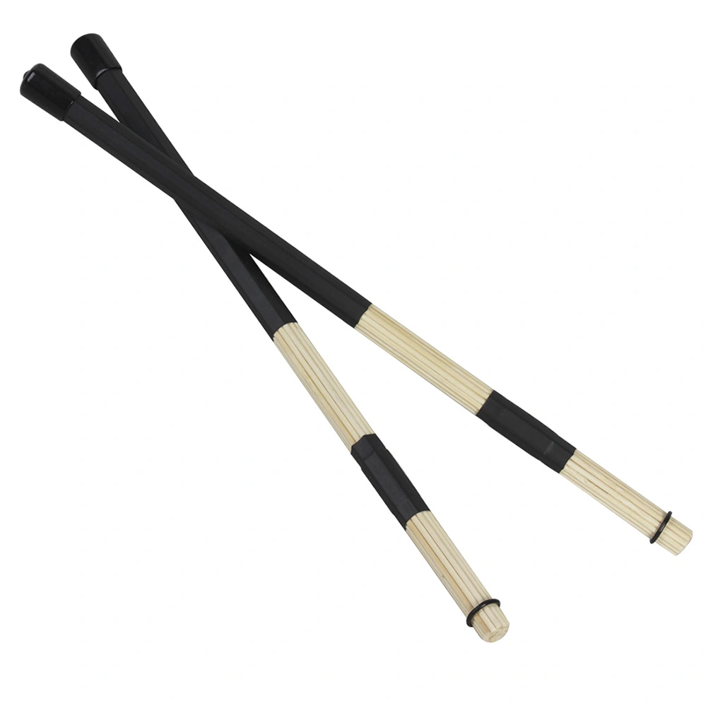 2pcs Bamboo Sticks Rack Drums Wooden Drum Brushes Sticks Beams Instrument Parts Percussion Musical Instrument Accessories (Black)