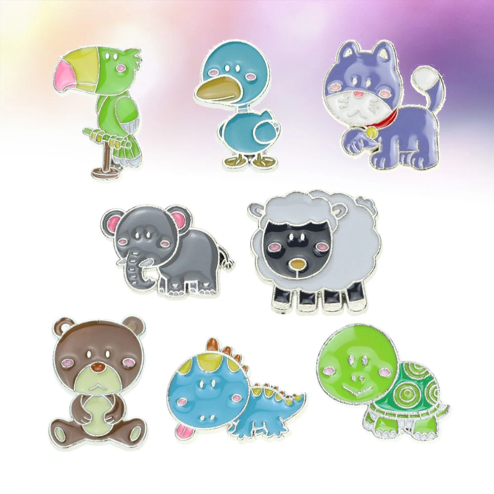 8pcs Children Cartoon Shape Design Brooch Breastpin Japanese Style Clothes for Kids Children