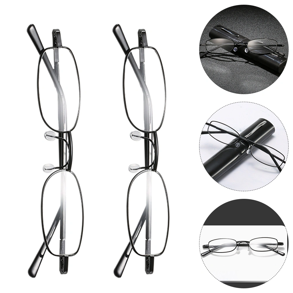 Simple Reading Glasses Portable Presbyopic Glasses for the Elderly (Black)