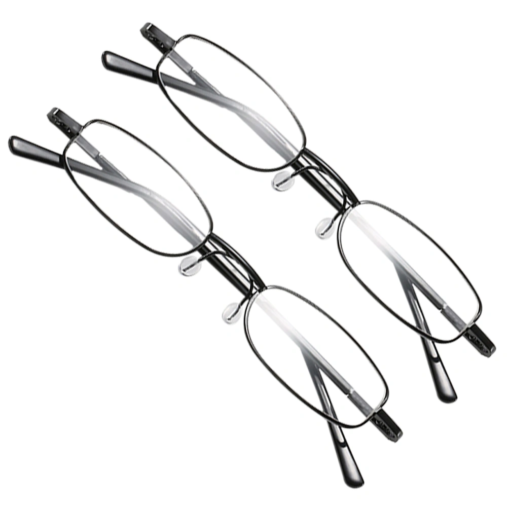 Simple Reading Glasses Portable Presbyopic Glasses for the Elderly (Black)