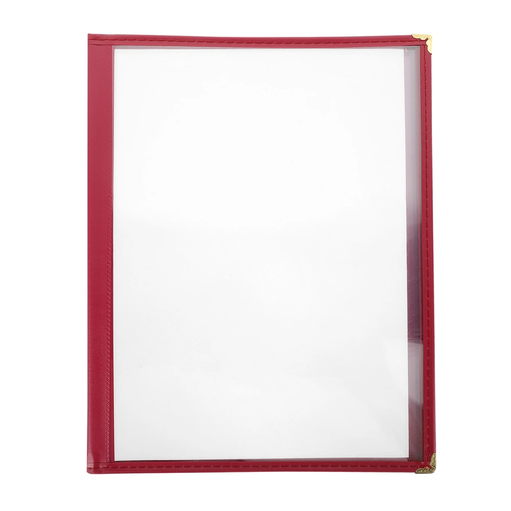 Restaurant Menu Cover Price List Paper Insert Transparent Cookbook Holder