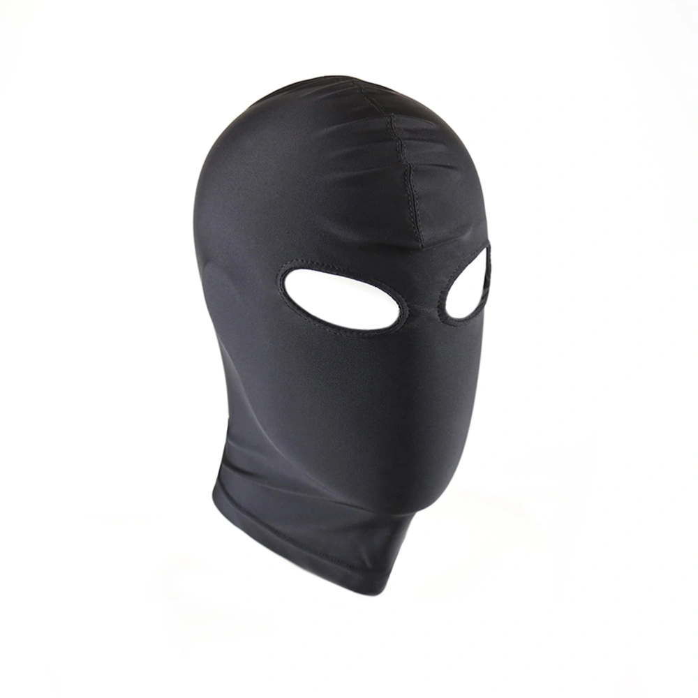 Elastic Black Breathable Open Eyes Face Cover Blindfold Mask Cosplay Costume Hood Unisex Headgear - Size L