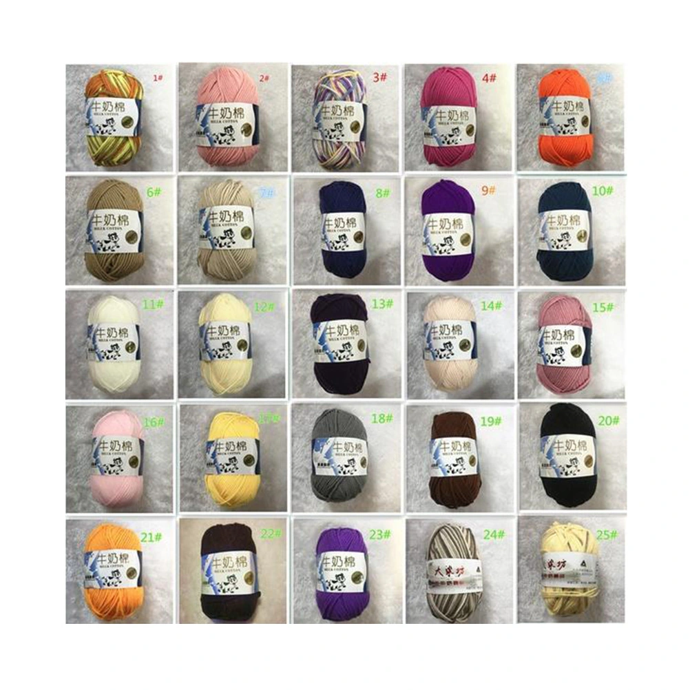 50g Milk Cotton Yarn Cotton Chunky Hand-woven Crochet Knitting Wool Yarn Warm Yarn for Sweaters Hats Scarves DIY (Purple)