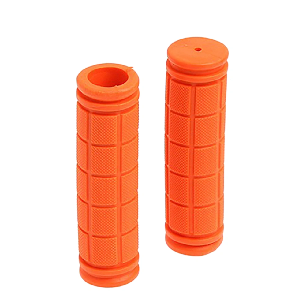 2pcs Handlebar Grips Mountain Bike Rubber Non-Slip Handlebar Grip (Orange)