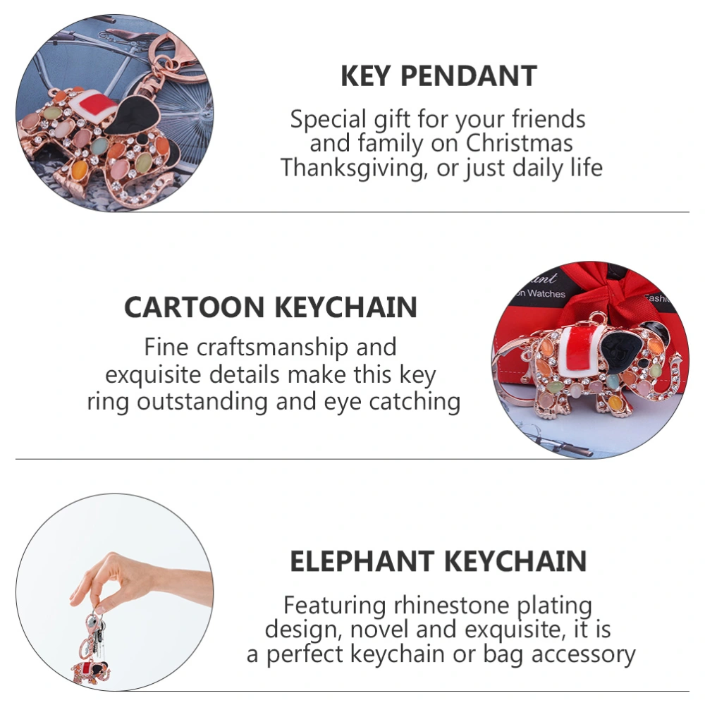 1Pc Elephant Keychain Cartoon Key Pendant Key Holder Bag Hanging Ornament