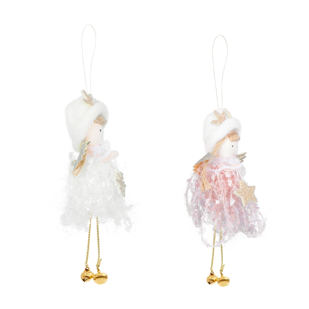 2pcs Decorative Mini Angel Doll Hanging Decor Christmas Tree Doll for Home