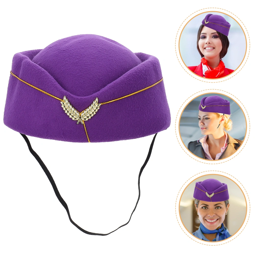 Band Costume Hat Airplane Hostess Hat Stewardess Hat Uniform Cosplay Hat for Decor