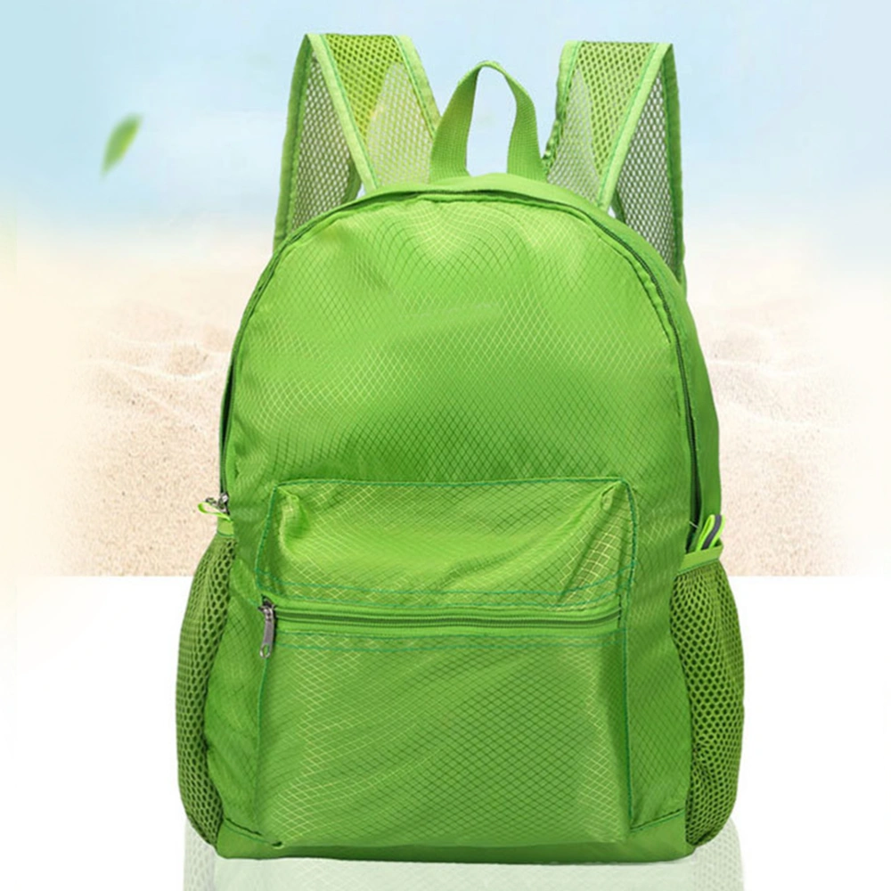 Outdoor Diamond Grid Pattern Backpack Travel Foldable Packsack Portable School Bag for Camping Hiking Picnic(Green)