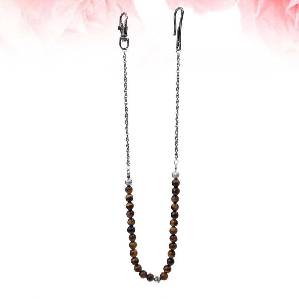 Trousers Chain Stone Beads Waist Belt Chain Punk Wallet Chain Jeans Pant Chain Men Accessory for Men (Coffee)