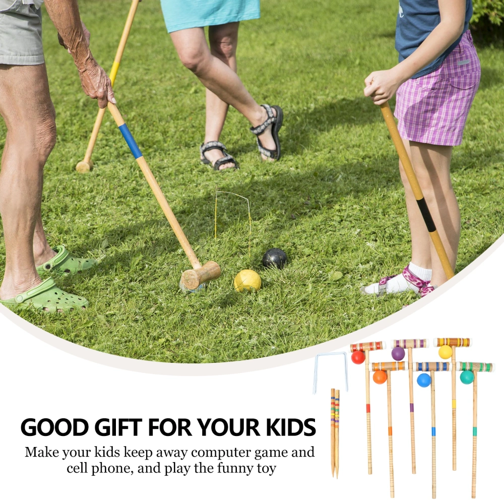 1 Set Six-person Team Croquet Target Gate Ball Toy Interesting Toy