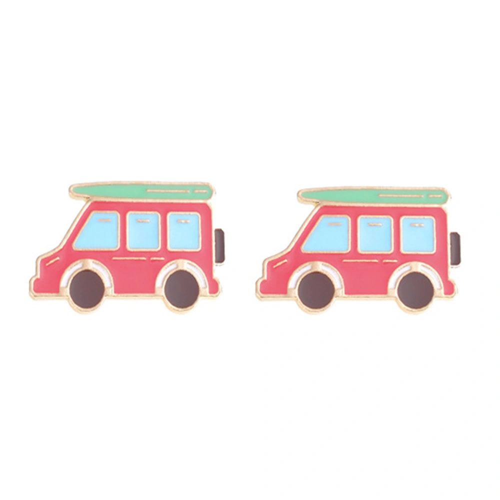 2PCS Personality Car Brooch Alloy Car Drip Oil Brooch Cartoon Car Drip Oil Brooch Unisex Travel Style Breastpin Chic Clothing Accessories for Women Man Wearing (Red)