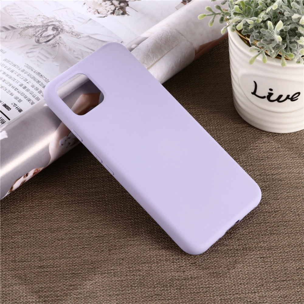 Liquid Silicone Scratch-resistant Phone Cover Comfortable Full Covered Shockproof Protective Case Compatible with Pixel 4 (Violet)