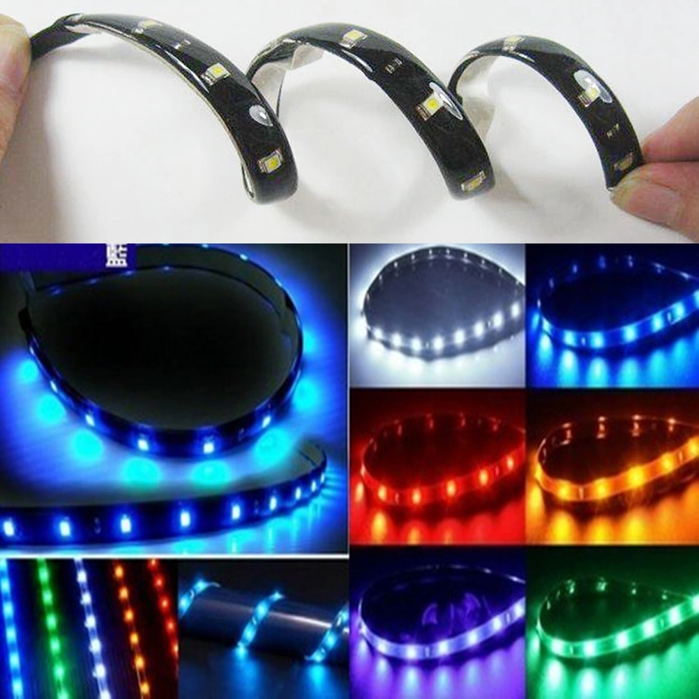 5 PCS 30cm 15-LED 3528 SMD Car Rope Light Waterproof Flexible LED Strip Light (Red Light)