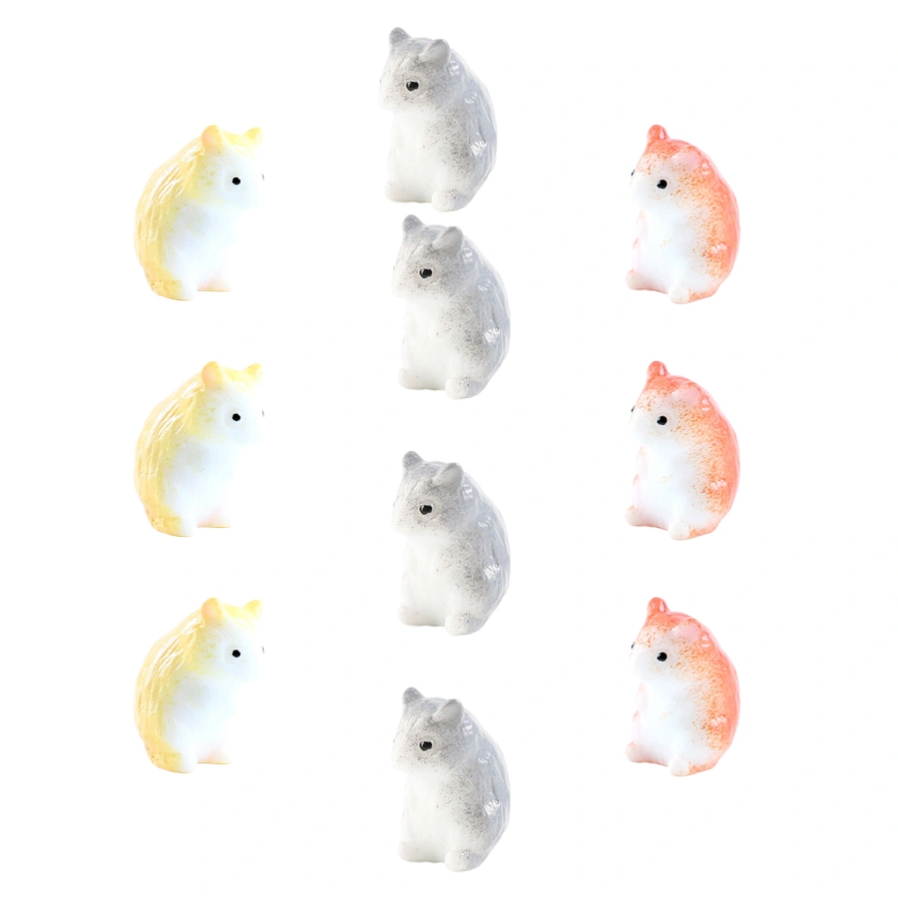 10Pcs Adorable Little Mouse Cake Baking Ornaments Desktop Decoration Small Cartoon Animal Decoration for Party Home Cake (Assorted Color)