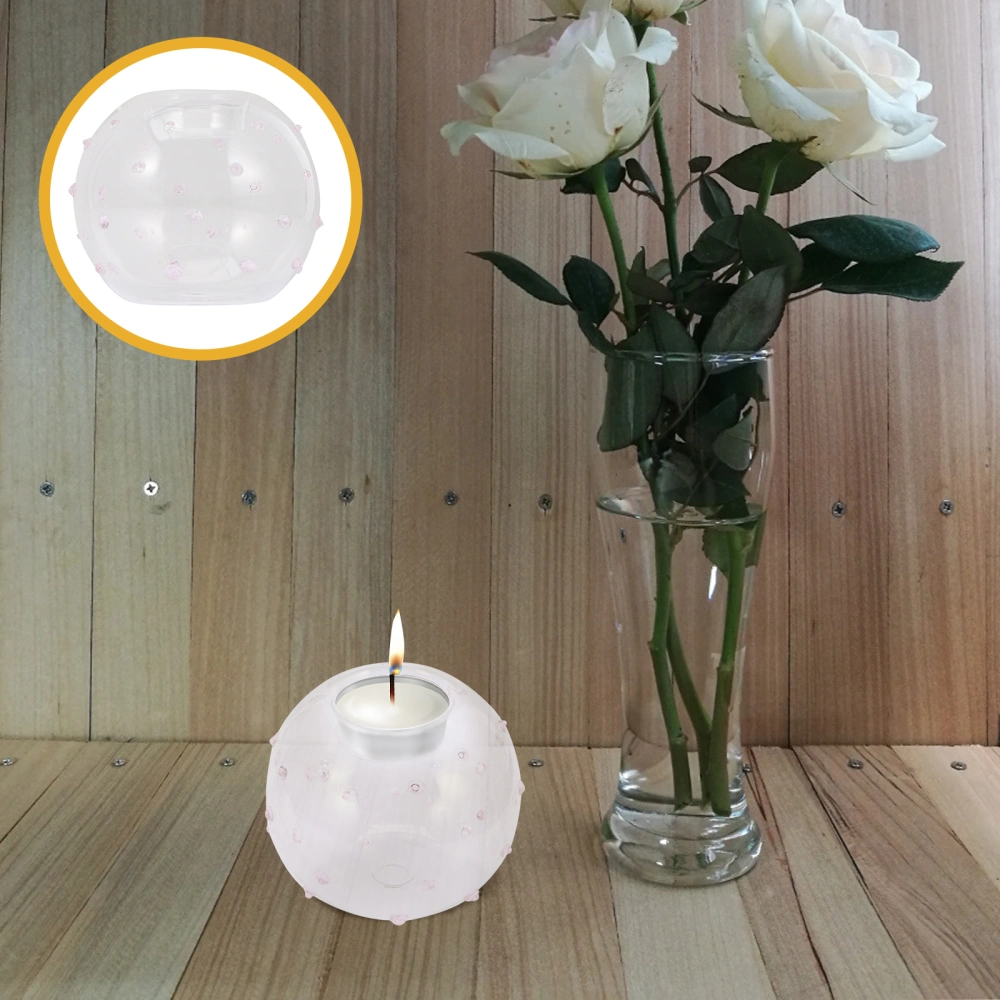 Decorative Round Bowl Glass Candlestick Exquisite Round Candle Holder for Party