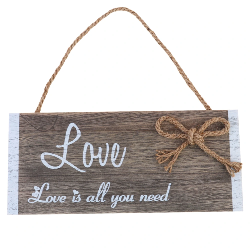 Retro Wood Board Pendant Creative Hanging Ornament Bedroom Living Room Retro Wall Pendant Photo Prop (Love)