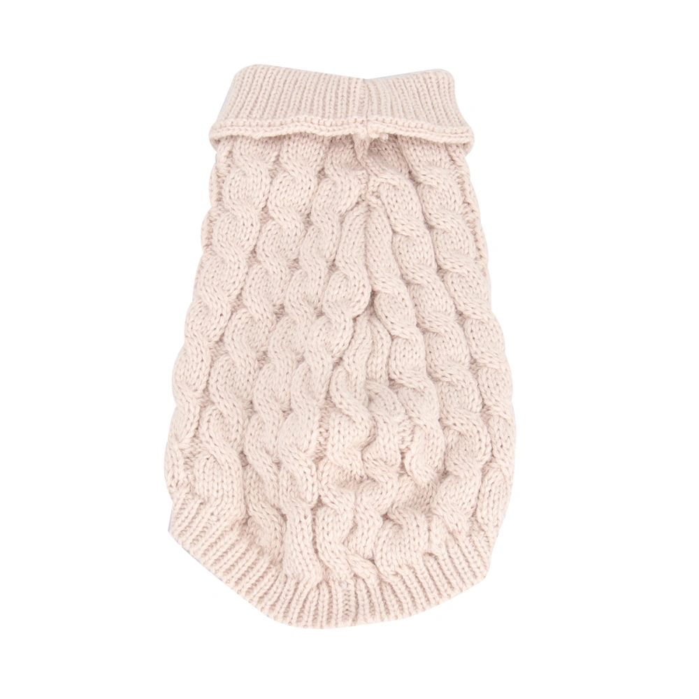 Thin Sweater Fashion Pet Costume Knitted Clothes Pet Supplies for Dog Puppy (Beige, Size XL)