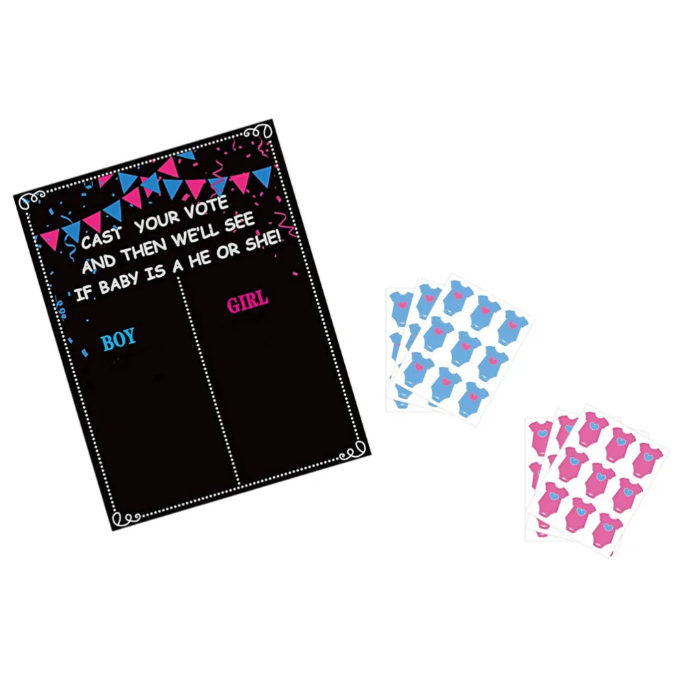 1 Set Baby Gender Identification Poster Party Use Stickers Gender Stickers for Voting