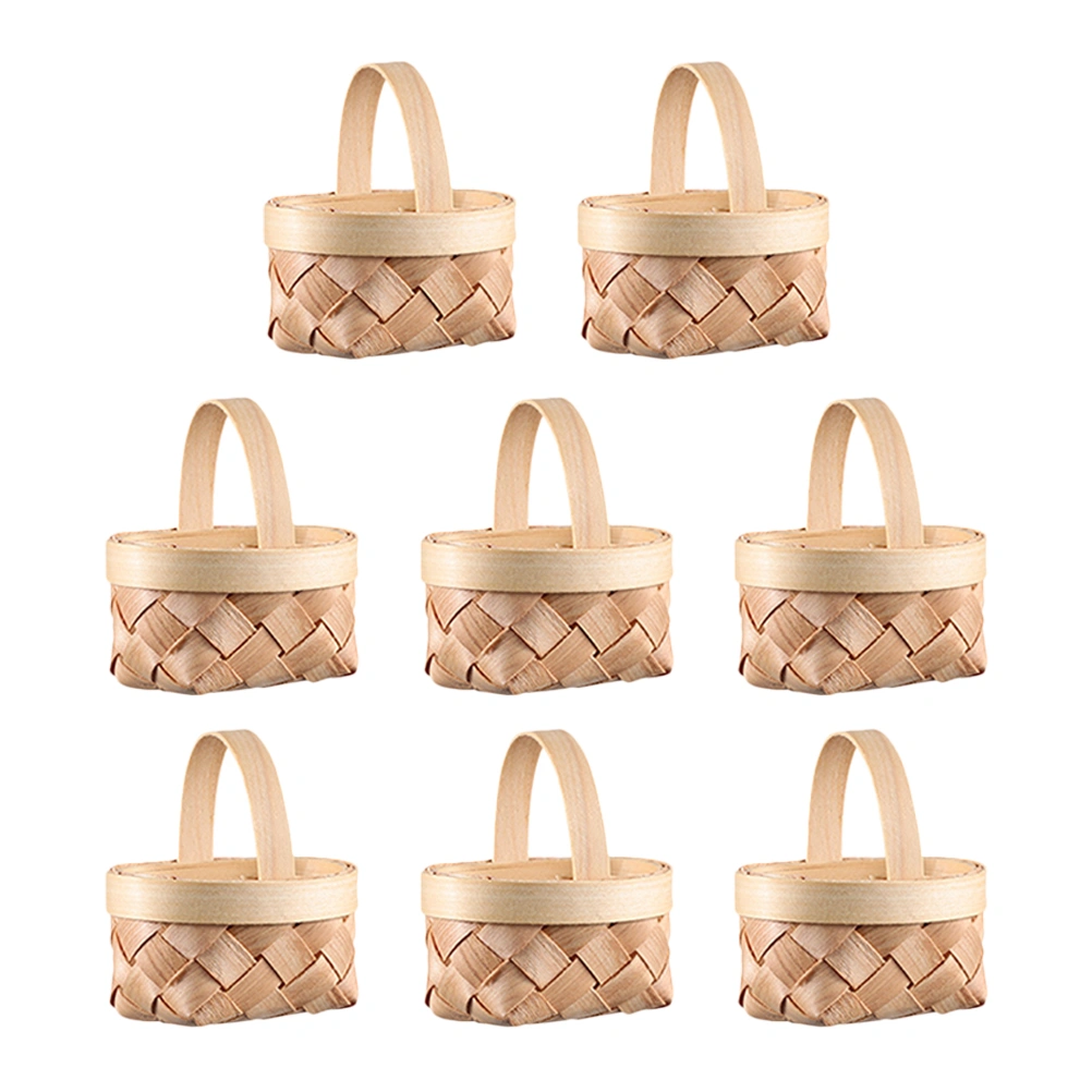 8pcs Mini Baskets Small Woven Holiday Candy Baskets Wedding Candy Gift Baskets