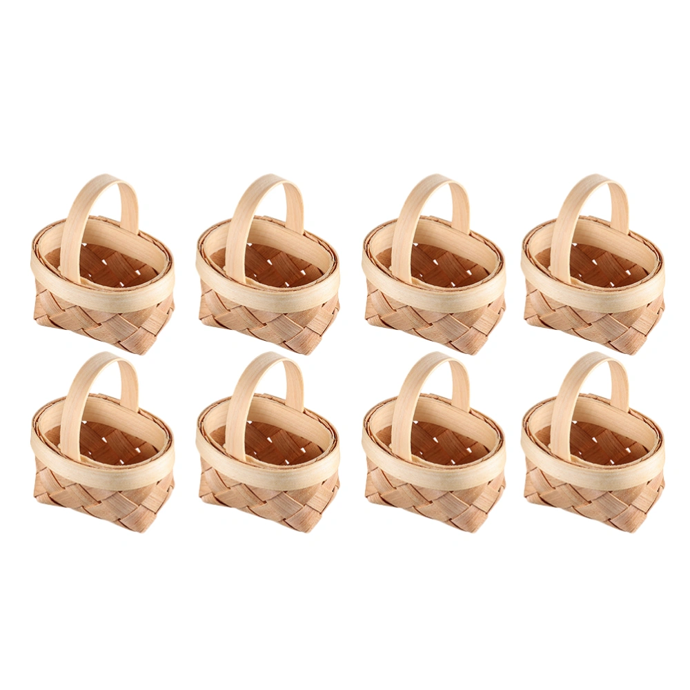 8pcs Mini Baskets Small Woven Holiday Candy Baskets Wedding Candy Gift Baskets