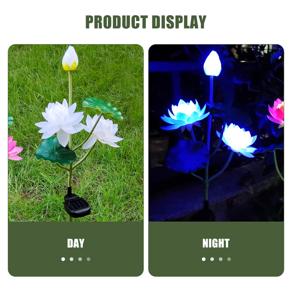 1Pc Solar Power Decotative Flower Lamp Ground Insert Light for Garden Decor