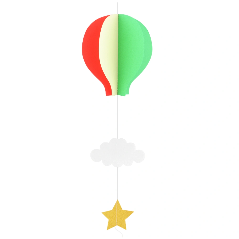 Paper Pendant Hot Air Balloon Cloud Shape Pendant Hanging Ornaments for Party Birthday Wedding (Hot Air Balloon Green + Red + Beige)