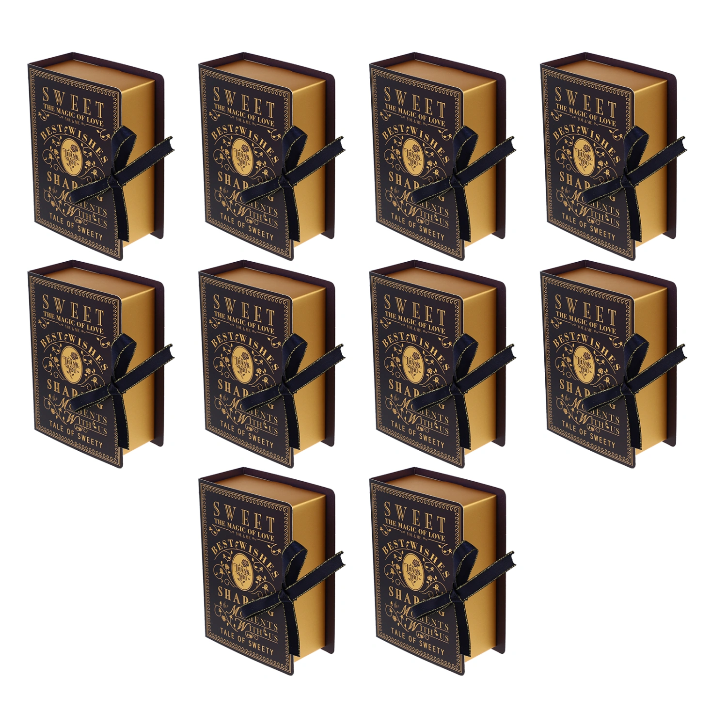 10Pcs Witchcraft Book Shape Candy Boxes Decorative Candy Wrapping Boxes for Wedding
