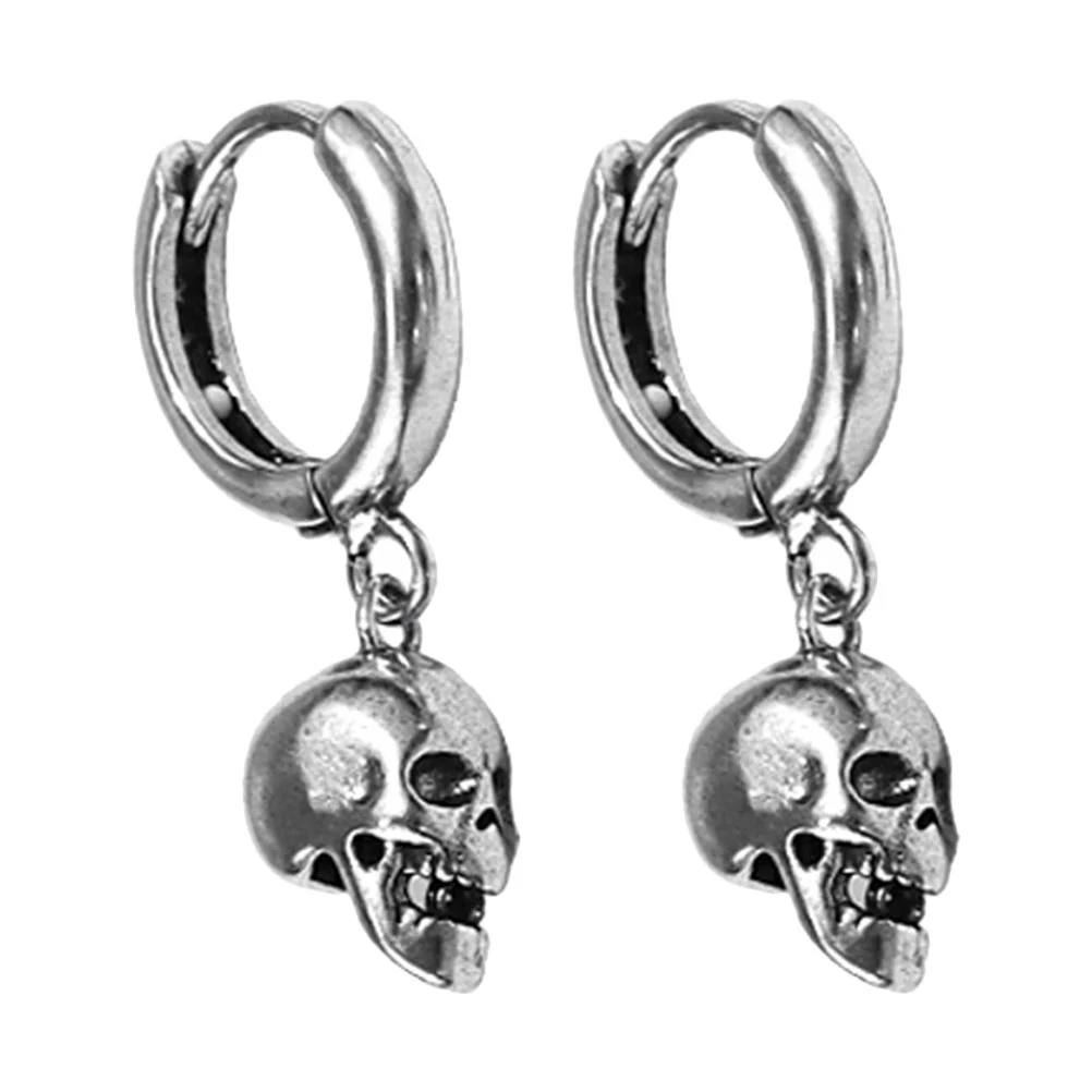 1 Pair Skull Earrings Vintage Skull Earrings Gothic Skull Stud Earrings for Women