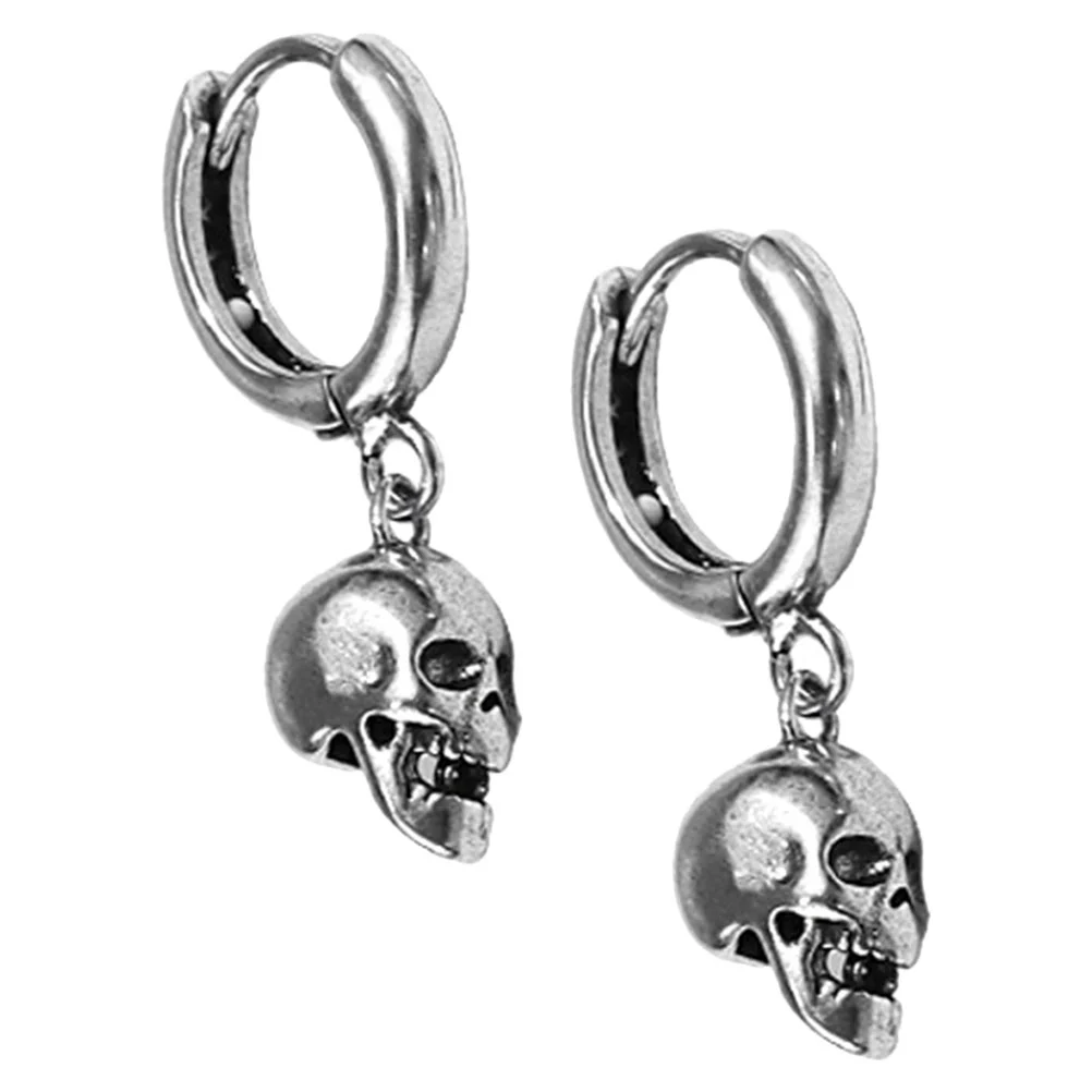 1 Pair Skull Earrings Vintage Skull Earrings Gothic Skull Stud Earrings for Women