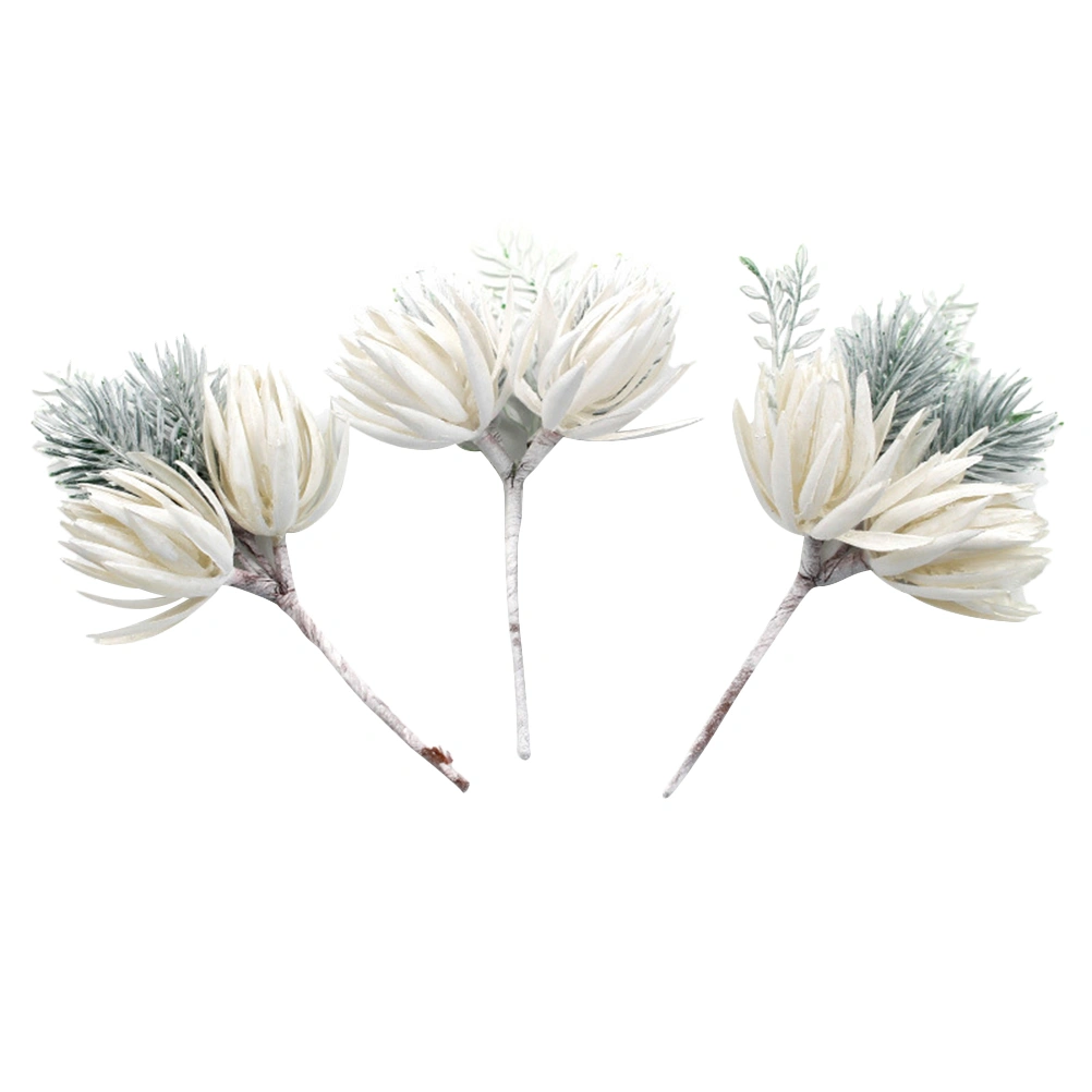 3pcs Simulation Flower Bunches Plastic Plant Bouquet Household Decor Wedding Ornament for Banquet Home